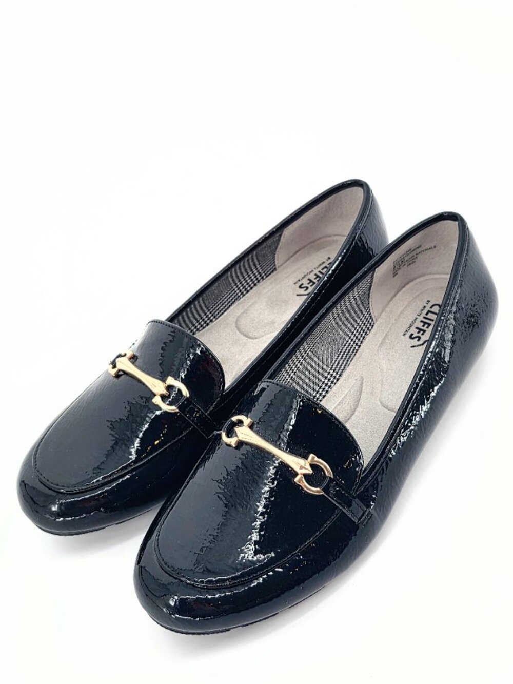 Cliffs by White Mountain Glowing Black Patent Horsebit Loafers NWOT Size 8.5